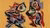 Twee abstracte gezichten door Karel Appel.
