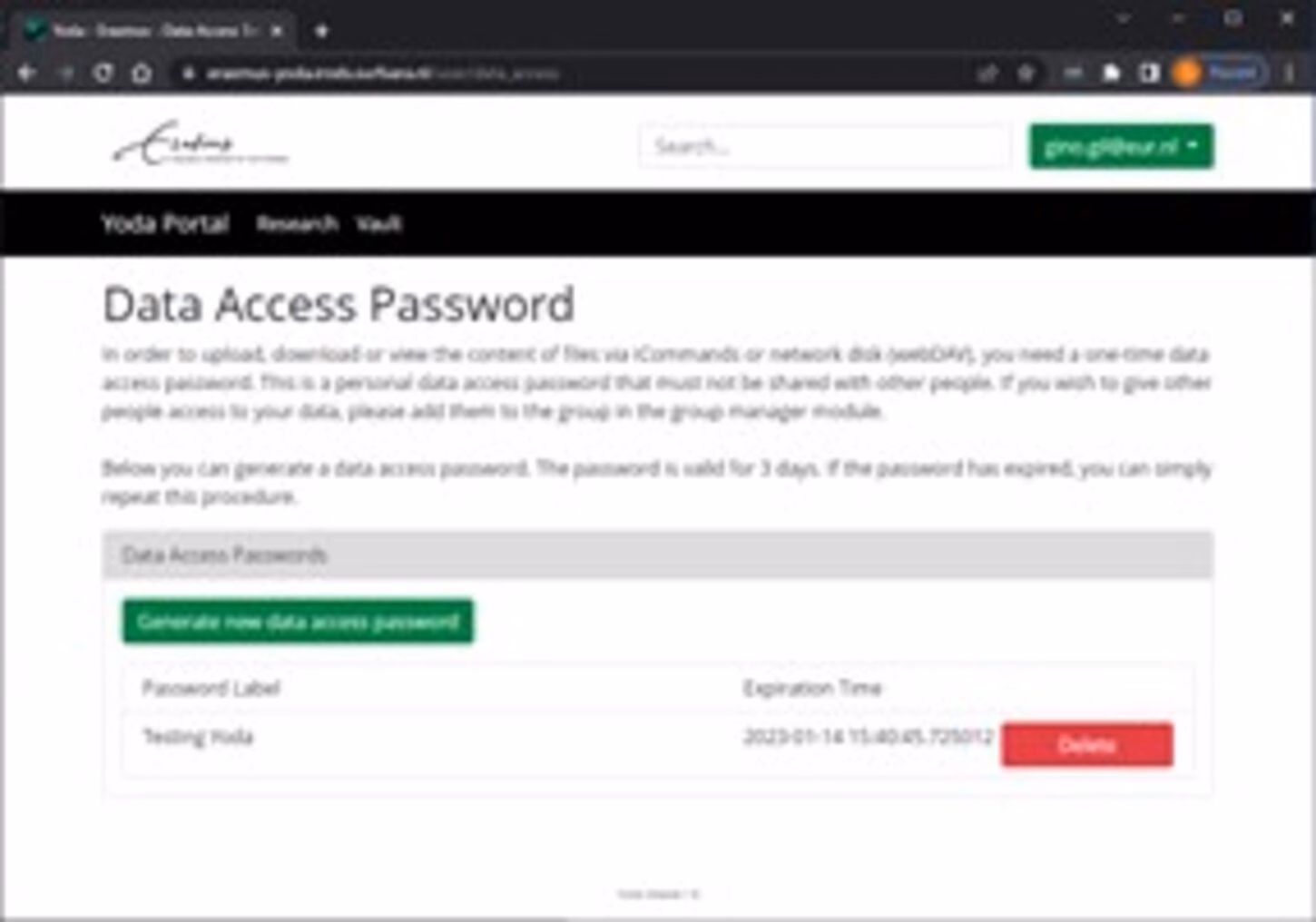 Yoda password expiration date screenshot
