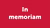 In memoriam - tekst