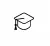 Simplified black and white illustration of an academic cap