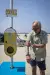 Sunscreen dispenser with free sunscreen at the beach