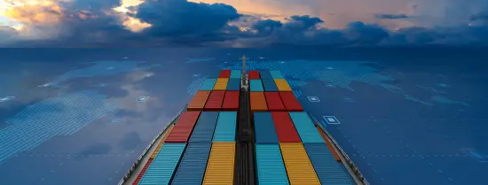 boog van containerschip