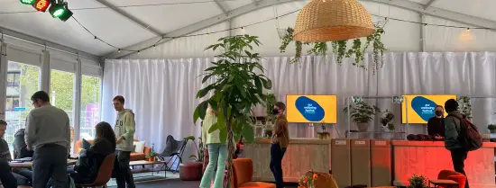 Picture of the pop-up living room during the student wellbeing festival 2021