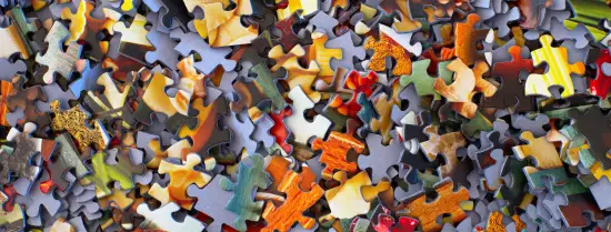 Stack of jigsaw puzzle