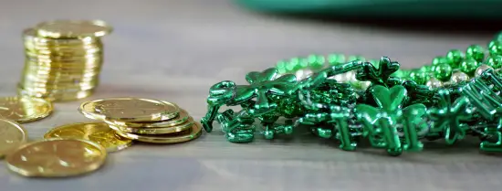 coins and green beads